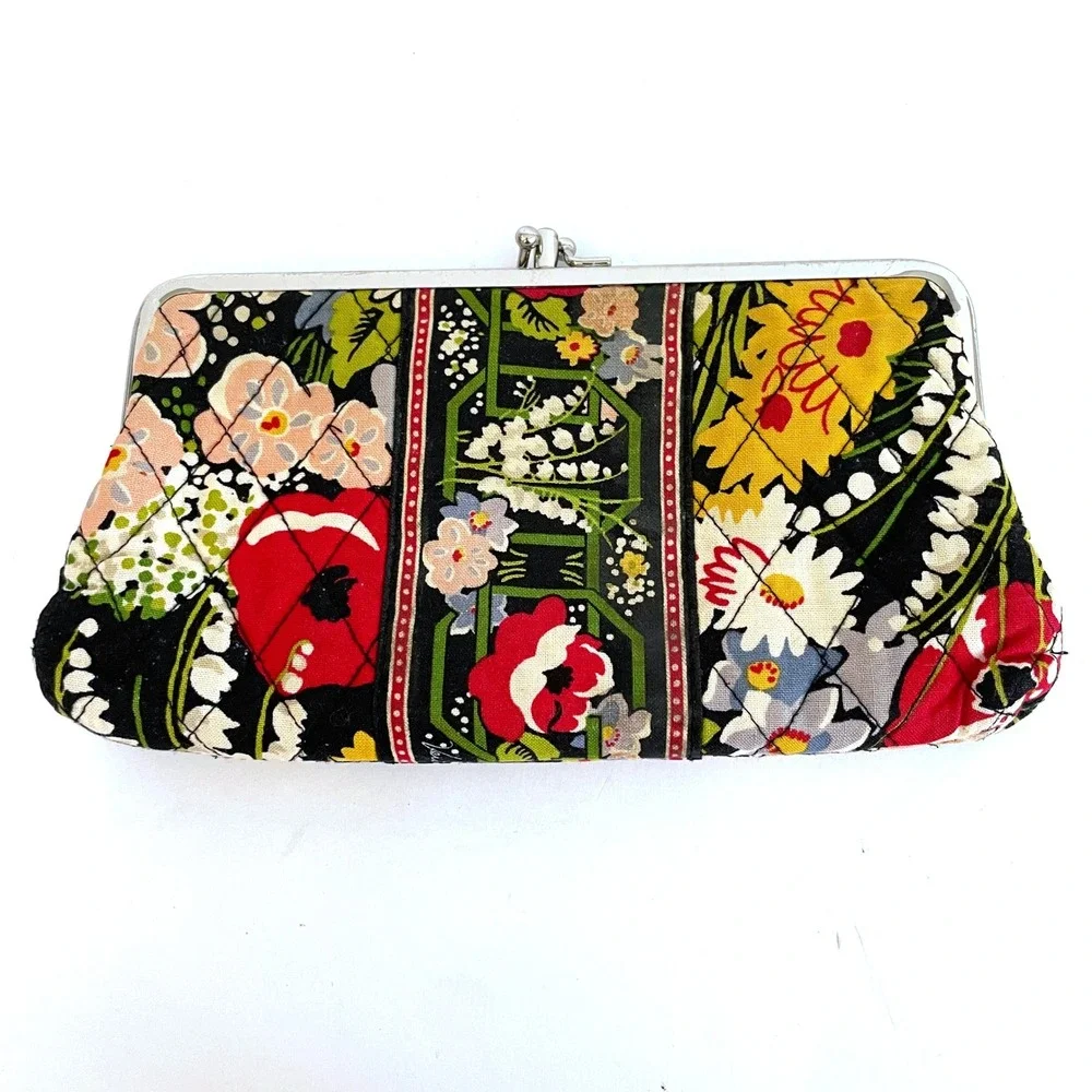 Vintage Y2K Vera Bradley Poppy Fields Quilted Wallet Floral Clutch Organizer - Picture 2 of 9